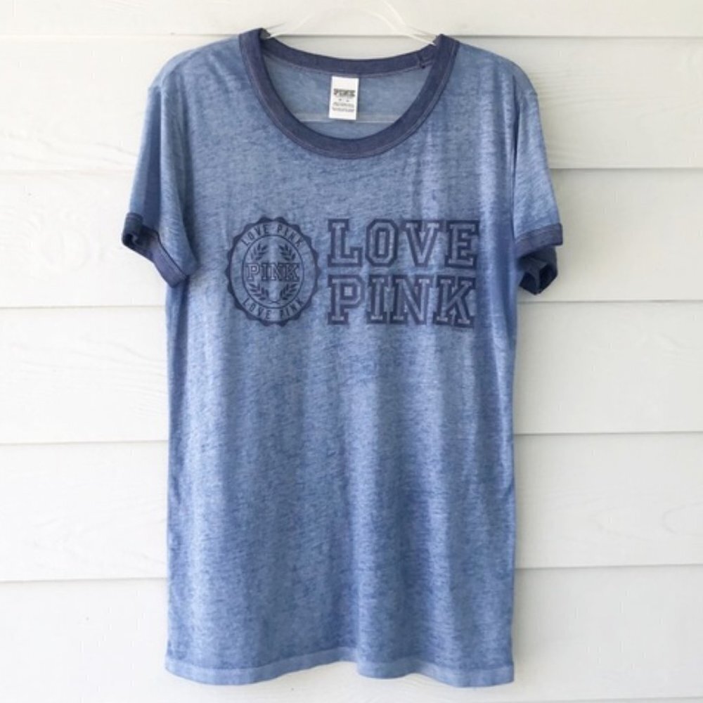VICTORIA'S SECRET PINK Burnout Tee Top Love Pink S